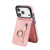 iPhone 17 Pro Retro Ring and Zipper RFID Card Slot Phone Case - Pink