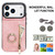 iPhone 17 Pro Retro Ring and Zipper RFID Card Slot Phone Case - Pink