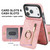 iPhone 17 Pro Retro Ring and Zipper RFID Card Slot Phone Case - Pink