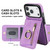 iPhone 17 Pro Retro Ring and Zipper RFID Card Slot Phone Case - Purple