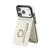 iPhone 17 Pro Retro Ring and Zipper RFID Card Slot Phone Case - White