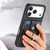 iPhone 17 Pro Retro Skin-feel Ring Card Wallet Phone Case - Black