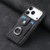 iPhone 17 Pro Retro Skin-feel Ring Card Wallet Phone Case - Black