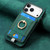iPhone 17 Pro Retro Splitable Magnetic Card Bag Leather Phone Case - Green