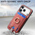 iPhone 17 Pro Retro Splitable Magnetic Card Bag Leather Phone Case - Pink