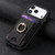 iPhone 17 Pro Retro Splitable Magnetic Stand Card Bag Leather Phone Case - Black