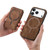 iPhone 17 Pro Retro Splitable Magnetic Stand Card Bag Leather Phone Case - Brown