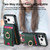 iPhone 17 Pro Retro Splitable Magnetic Stand Card Bag Leather Phone Case - Green