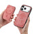 iPhone 17 Pro Retro Splitable Magnetic Stand Card Bag Leather Phone Case - Pink