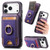 iPhone 17 Pro Retro Splitable Magnetic Stand Card Bag Leather Phone Case - Purple