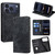 iPhone 17 Pro RFID Anti-theft Brush Magnetic Leather Phone Case - Black