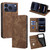 iPhone 17 Pro RFID Anti-theft Brush Magnetic Leather Phone Case - Brown