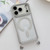 iPhone 17 Pro Rhinestone Clear Acrylic Electroplated Magnetic Phone Case - Silver