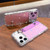 iPhone 17 Pro Rhinestone Glitter Wristband Holder Phone Case - Stars Transparent