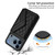 iPhone 17 Pro Rhombic Texture Card Bag RFID Phone Case with Long Lanyard - Black