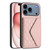 iPhone 17 Pro Rhombic Texture Card Bag RFID Phone Case with Long Lanyard - Rose Gold