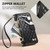 iPhone 17 Pro Rhombic Texture Zipper Wallet Metal Bow-knot Vegan Leather Phone Case with Strap - Black