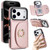 iPhone 17 Pro Ring Holder Card Bag Skin Feel Phone Case - Rose Gold