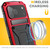 iPhone 17 Pro R-JUST Metal + Silicone + Tempered Glass Life Waterproof Phone Case with Holder - Red