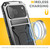 iPhone 17 Pro R-JUST Metal + Silicone + Tempered Glass Life Waterproof Phone Case with Holder - Silver
