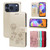 iPhone 17 Pro Rose Embossed Flip PU Leather Phone Case - Gold