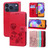 iPhone 17 Pro Rose Embossed Flip PU Leather Phone Case - Red