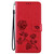 iPhone 17 Pro Rose Embossed Flip PU Leather Phone Case - Red