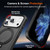 iPhone 17 Pro Rotating Pivot Bracket Magnetic Phone Case - Black