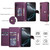 iPhone 17 Pro Seven Card Slots Zipper Wallet Leather Phone Case with Lanyard - Dark Purple