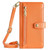 iPhone 17 Pro Sheep Texture Cross-body Zipper Wallet Leather Phone Case - Orange