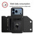 iPhone 17 Pro Skin Feel Four Card Slots Phone Case with Wrist Strap - Black