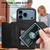 iPhone 17 Pro Skin Feel Four Card Slots Phone Case with Wrist Strap - Black