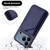 iPhone 17 Pro Skin Feel Four Card Slots Phone Case with Wrist Strap - Blue