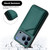 iPhone 17 Pro Skin Feel Four Card Slots Phone Case with Wrist Strap - Green