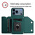 iPhone 17 Pro Skin Feel Four Card Slots Phone Case with Wrist Strap - Green