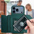 iPhone 17 Pro Skin Feel Four Card Slots Phone Case with Wrist Strap - Green
