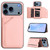 iPhone 17 Pro Skin Feel Four Card Slots Phone Case with Wrist Strap - Pink