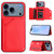iPhone 17 Pro Skin Feel Four Card Slots Phone Case with Wrist Strap - Red