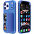 iPhone 17 Pro Skin Feel PC Hybrid TPU Horizontal Hidden Mirror Card Bag Phone Case - Navy Blue