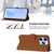 iPhone 17 Pro Skin Feel Solid Color Leather Phone Case with Lanyard - Brown