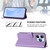 iPhone 17 Pro Skin Feel Solid Color Leather Phone Case with Lanyard - Lavender Purple