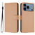 iPhone 17 Pro Skin Feel Solid Color Leather Phone Case with Lanyard - Nude