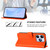 iPhone 17 Pro Skin Feel Solid Color Leather Phone Case with Lanyard - Orange