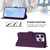 iPhone 17 Pro Skin Feel Solid Color Leather Phone Case with Lanyard - Violet