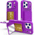 iPhone 17 Pro Skin Feel TPU Hidden Mirror Card Bag Phone Case with Stand - Dark Purple