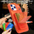 iPhone 17 Pro Skin Feel TPU Hidden Mirror Card Bag Phone Case with Stand - Orange