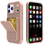 iPhone 17 Pro Skin Feel TPU Hidden Mirror Card Bag Phone Case with Stand - Rose Gold