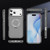 iPhone 17 Pro Skin Feel Translucent PC Gear Holder C MagSafe Phone Case - Bright Grey+Grey