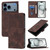 iPhone 17 Pro Skin-feel Embossed Leather Phone Case - Brown