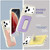 iPhone 17 Pro Sliding Card Holder Integrated Phone Case with Kickstand - Beige Blue